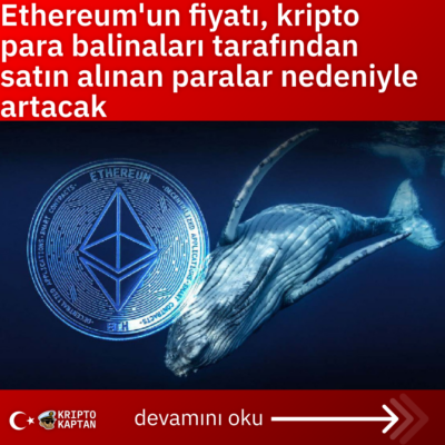 Ethereum’un fiyatı, kripto para balinaları tarafından satın alınan paralar nedeniyle artacak