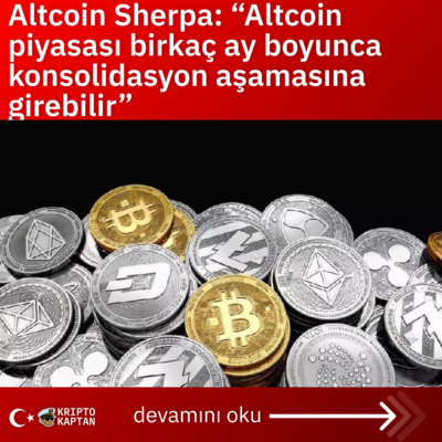 Altcoin Sherpa: “Altcoin piyasası birkaç ay boyunca konsolidasyon aşamasına girebilir”