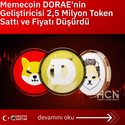 Memecoin DORAE’nin Geliştiricisi 2,5 Milyon Token Sattı ve Fiyatı Düşürdü